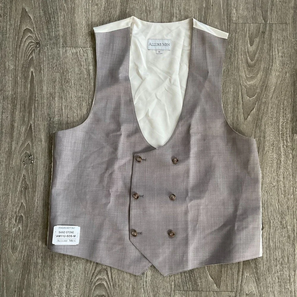 Allure Men Sandstone 6‎ button Vest 60% Wool